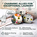No More Dryer Sheets! Reusable Wool Dryer Balls XL 6-Pack - Reduces Static, Cuts Dry Time, & Softens Naturally