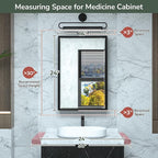 TokeShimi 17x25 Recessed Medicine Cabinet with Mirror Wall Mounted, Metal Beveled Mirror with Storage for Bathroom Vanity, Aluminum Alloy Medicine Cabinet Mirrored Silver