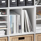 Furinno Cubicle Cube Insert, H-Shelf Cube Organizer, 2-Tier Shelf Accessory, Fits into Furinno Triple Thick Cubes, IKEA Kallax, for Organizers and Storage, White