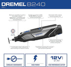 Dremel 8240 12V Cordless Rotary Tool Kit with Variable Speed and Comfort Grip -Includes 2AH Battery Pack, Charger & more (Renewed)