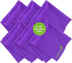 Screen Mom Screen Cleaner Purple Microfiber Cloths (6-Pack) - Microfiber Screens Cleaner Cloths, TV Cleaning Cloth for Electronic Cleaners, Laptop, Computer & Car Screens Cleaning Kit, TV Cleaners