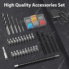 Cordless Drill Set,12V Power Drill Driver 3/8" Keyless Chuck with 92 Acessories, Built-in LED Light, 25+1 Position, Electric Drill for Home DIY Projects（Cyan）