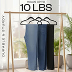 Utopia Home Velvet Hangers 20 Pack – Luxury Non-Slip Slim Pant & Coat Hangers, Strong Space-Saving Clothes Hangers with Pants Bar and 360° Swivel Hook – Black