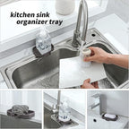 Silicone Bathroom Soap Dishes with Drain Spout-Bathroom and Kitchen Sink Organizer,Sponge Holder,Dish Soap Tray,Perfect for Dispenser,Scrubber,Bottle,Cup on Sink or Counter-Coffee 4.9"×3.2"