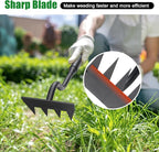 Weed Puller Tool, Garden Weeding Rake Tools with Detachable Long Handle, 56 inch Weed Remover Gardening Hand Tool for Lawn, Yard, atio and Backyard (4 Tines)
