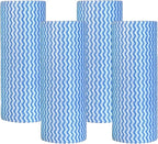 Reusable Cleaning Cloths Kitchen Paper Towels Washable Rolls Dish Cloths Dish Towels Handi Wipes,Quick Dry,Blue, 50 Ct/Roll,Total 4 Rolls