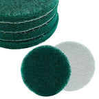 BokWin 8 Pcs 5 Inch Round Scouring Pads Drill Scrubber Pads Hook and Loop Scuff Pads for Clean Polishing(Green)