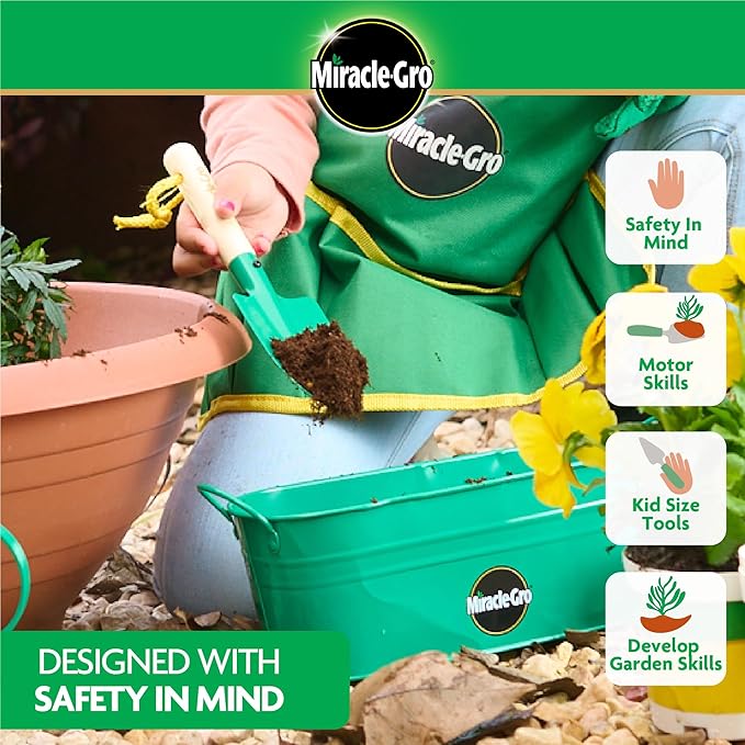 Red Toolbox Miracle-GRO 3 Piece Hand Garden Toolset for Kids Age 3+ with Hand Trowel, Hand Fork and a Hand Rake