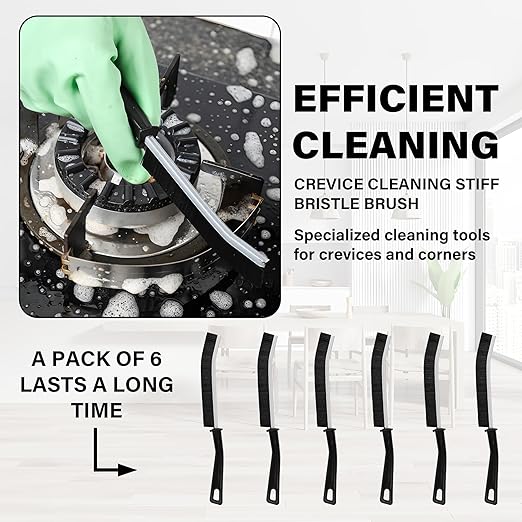 6 Pcs Hard Bristle Crevice Cleaning Brush, Thin Gap Brush, Grout, Kitchen, Toilet, Bathroom, Sink, Window,New Multifunctional Cleaning Brush Tool, Designed for Cleaning Narrow Spaces