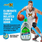 Sweat X Original Activewear Laundry Detergent – Remove the Worst Odors & Toughest Stains – High Performance Sports Wash for Training Gear & All Fabric Types – 45 Loads/Bottle – 4 Pack
