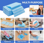 Reusable Cleaning Towels, Multi-Purpose Handy Towel, Blue Handi Wipe Reusable Cloths, Disposabel Dry Kitchen Wipes, Dish Cloths, Durable, Absoebent,Dry Quickly, 50 Count