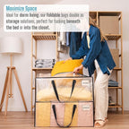 VENO 6 Pack Moving Bags Extra Large Storage Bags for College Move-In, Heavy-Duty Storage Totes, Packing Boxes, and Wardrobe Moving Supplies - Durable Laundry Bags for Clothes (Clear, 6 Pack)