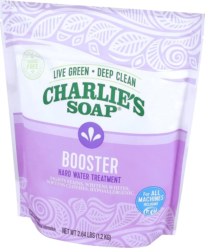 Charlie's Soap Booster & Hard Water Treatment 160 Loads (2.64 Lbs, 1 Pack) Natural Powdered Water Softener and Laundry Booster – Safe and Effective