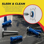 Qualihome Ribbed Plastic Drywall Anchor Kit - Wall Anchors and Screws for Drywall Includes Anchors, & Screws, 1 Masonry Drill Bit - Mounting Tolls for Decor, Furniture, Shelving (10-12 x 1)