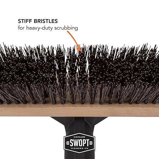 SWOPT 10' Premium Rough Surface Scrub Brush Head - Deck Brush for Rough and Textured Surfaces, Interchangeable with All SWOPT Cleaning Products for More Efficient Cleaning and Storage