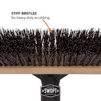 SWOPT 10' Premium Rough Surface Scrub Brush Head - Deck Brush for Rough and Textured Surfaces, Interchangeable with All SWOPT Cleaning Products for More Efficient Cleaning and Storage