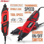 Hi-Spec Corded Power Rotary Tool Kit with Dremel Compatible Bits. Variable Speed Electric Metal Grinder Drill for Cutting, Trimming, Grinding, Engraving and Sanding