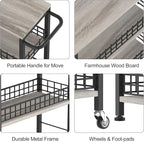 4 Tier Slim Storage Cart Narrow Laundry Cart on Wheels Utility Kitchen Rolling Cart with Wood Tabletop Mobile Shelving Unit Bathroom Storage Organizer Slide Out Rolling Tower for Narrow Spaces