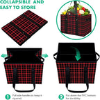 WISELIFE Reusable Grocery Bags 8 Pack,Large Grocery Tote Bag Water Resistant Shopping Bags Foldable Grocery Bag for Clothes,Shoes and Picnic,Red