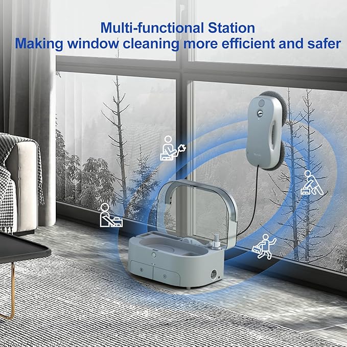 Satuo S9PRO Window Cleaning Robot,Window Cleaner Robot with Portable Station Suitable for Stubborn Stains Intelligent Path Planning Automatic Dual Water Spray Edge Detection