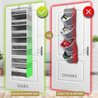 HOMELUX THEORY UPGRADED Over The Door Organizer Hanging - 100D EXTRA THICK & 50lbs HUGE CAPACITY 6 Large Front & 12 Side Pockets, Over The Door Shoe Organizer, Hanging Closet Organizer (Ivory, 2pc)