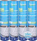 9.45 inch Lint Roller Refills for 9.4'' - 9.5'' Large Lint Rollers Extra Sticky Roller Refills Replacment for PetLovers Delomo and More Floor Rollers 90 Sheets per Refill, 4 Pack, 360 Sheets Total