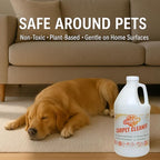 Carpet Cleaner Concentrate + Free Scouring brush – USA Made Enzymatic Citrus Formula for Carpets, Rugs & Upholstery – Eco-Friendly Pet Safe Deep Cleaner