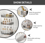 Akinbas 3 Tier Bathroom Organizer Countertop Makeup Perfume Tray Skincare Organizer for Bathroom Dresser Vanity (Grey)