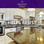 Granite Gold Polish Spray, Streak-Free Shine for Granite, Quartz, Marble, Travertine, Natural Stone Countertops, 64 Fluid Ounces and 24 Fluid Ounces