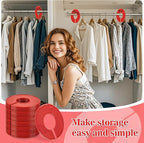 Sukh Baby Closet Dividers 30pcs - Plastic Clothes Organizer Shelf Tags Labels for Clothing Rack Wardrobe Store Warehouse Nursery Must Haves Boutique Supplies Sturdy Durable Flexible No Burrs (Red)