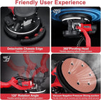 Drywall Sander, 1000W Popcorn Ceiling Removal Tool, Foldable Automatic Drywall Sander with Vacuum Dust Collection, LED Light, 6 Variable Speed 800-2200RPM,15Pcs Sanding Discs (Red）