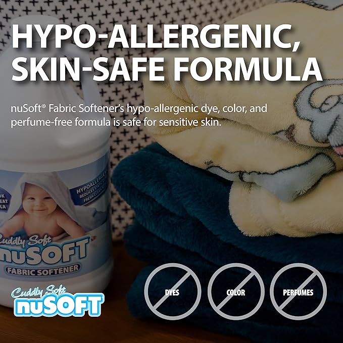 64 fl oz Ultra Concentrated Hypoallergenic Fabric Softener - Enhanced Softness & Freshness, Reduces Wrinkles & Static Cling, Safe on Colors & Delicates, Great for Delicate Skin (419690)