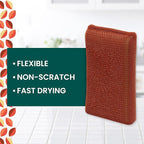 Scotch-Brite Brite Harvest Collection, 1 Extra Gentle Leafy Clean Kitchen Sponge, 3 Pop Up Dish Sponges That Expand with Water, and 4 Dobie Non-Scratch Sponges