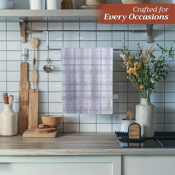 Maison d' Hermine Kitchen Towels Set of 3 100% Cotton 27.50" x 20" Reusable Cloth Tea Dish Towels Absorbent with Hanging Loop for Kitchen, Home, Dining, Cocktail Parties (Deer in The Woods)