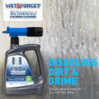 Wet & Forget Window & Screen Cleaner – Outdoor Window Cleaner Spray & Hose Attachment; No Scrubbing, Superior Scrub-Free Shine for Windows & Screens; 48oz (Pack of 2)