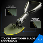 18'' Military Folding Camping Shovel, Offroad Survival High Carbon Steel Shovel (Olive) AugTouf by toolant