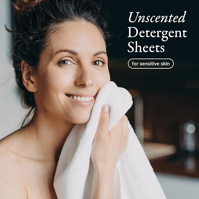 Laundry Sheets | Laundry Detergent Sheets For Washing Clothes | Home Essentials & Travel Essentials | Easy To Use | Plant-Based | Unscented | 30 Pieces