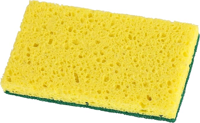 Scrubee Heavy Duty Scrub Sponge with Scouring Pad, Kitchen Dishwashing, Sink, Pot and Frying Pan Cellulose Scrubber Sponge Non Scratch. by Superio… (4.5" 3 Pack)