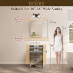 TETOTE 20 x 32 Medicine Cabinet Mirror with Tempered Beveled Mirror Silver Medicine Cabinet Aluminum Cabinet DTC Hinges, Stepless Adjustable Shelves, Recessed/Surface-Mounted