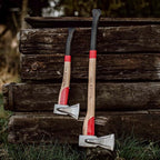 Adler - The Short Splitter, Hickory Wood, Leather Sheath, German Made, Anti-Slip Wood Splitting Axe, Head 2.7 pounds, Handle 19.6 inches