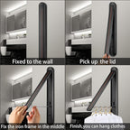 Clothes Drying Rack for Small Laundry Rooms, Clothes Drying Rack Folding Indoor, Wall Mounted Clothes Rack Foldable, (Aluminum, Black)