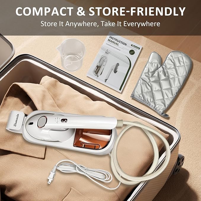 Steamer for Clothes 1500W Clothes Steamer Handheld Garment Steamer Iron Portable Fabric Wrinkles Remover 30s Rapid Heat Up for Travel Household