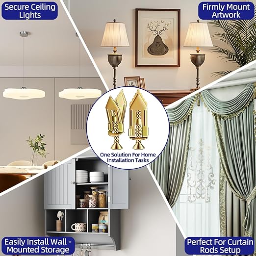 No-Drill Drywall Anchors Kit, Heavy Duty - 90 Pcs (0.47x1.18in) Zinc Plated Steel, 45 Anchors + 45 Self-Tapping Screws | 2025 Upgraded for Easy Wall Mounting (Shelves, Decor, TVs)