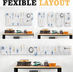 48PCS Metal Pegboard Kit – 12"x24" Tool Storage Wall Organizer Pegboard with Hooks and Bins for Garage, Workshop, Kitchen, Office, and Craft Room (Gray)