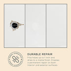 soto Small Hole Repair, White Spackle, 7-Piece Kit (No. 01 Perfect White) - High Strength Small Hole Repair Kit for use on: Walls, Drywall, Ceiling, Furniture, Cabinets