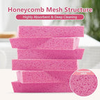 Cellulose Sponges, Large Size 4" x 6" x 1" - Heavy Duty Scrub Kitchen Sponge, Clean Tough Messes Without Scratching Kitchen Cleaning Pads, Pop Up Eco DIY (6 Pack), Pink