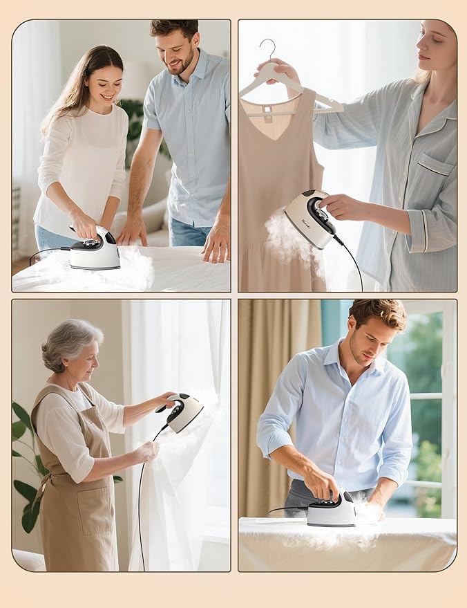 Sundu Small Iron for Clothes with Steam,Travel Iron Portable Non-Stick Soleplate Steamer for Quilting & Sewing,300 Microsteam Holes,90ml Water Tank,Lockable Safety Base