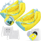 2 Pcs Shoe Washing Machine Bags, XXL Shoe Laundry Bags for Washer and Dryer, Sturdy Zipper with Hook Design, 2 Sneaker Dry Bags Included, Reusable Washing Bag for Sneaker, Tennis, Yellow 2 Packs