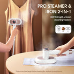 Newbealer 2In1 Pro Steam Station Iron, 1550W Turbocharged Steam for Clothes, 3-Level Steam & Dry Ironing, 30s Heat Up, 1.2L Detachable Tank, Auto-Off, Self Cleaning, Innovative Storage for Household