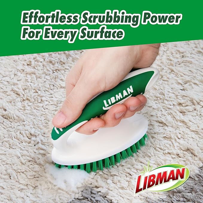 Libman Scrub Brush Kit – Three Different Durable Brushes for Grout, Tile, Bathroom, Kitchen. Easy to Handle, Strong Fibers for Tough Messes – Family Made in the USA, Unisex Lot 2406